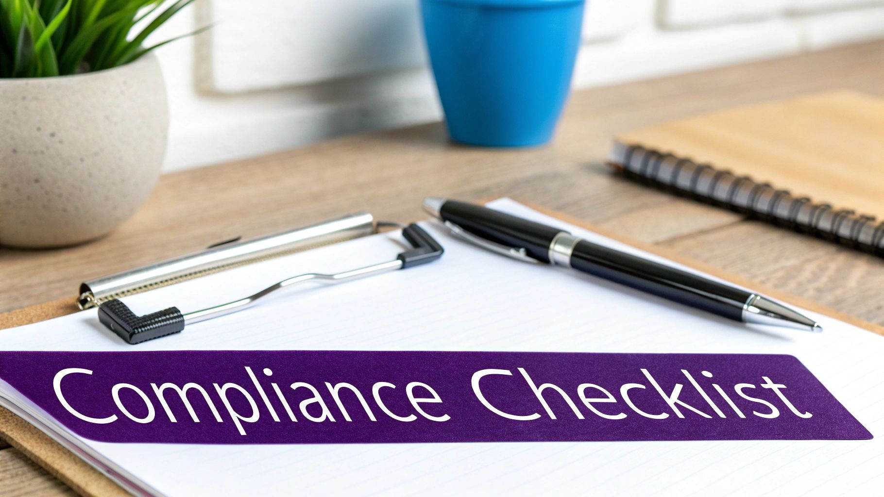 A checklist on a clipboard, representing the systematic process of UK right to work checks.