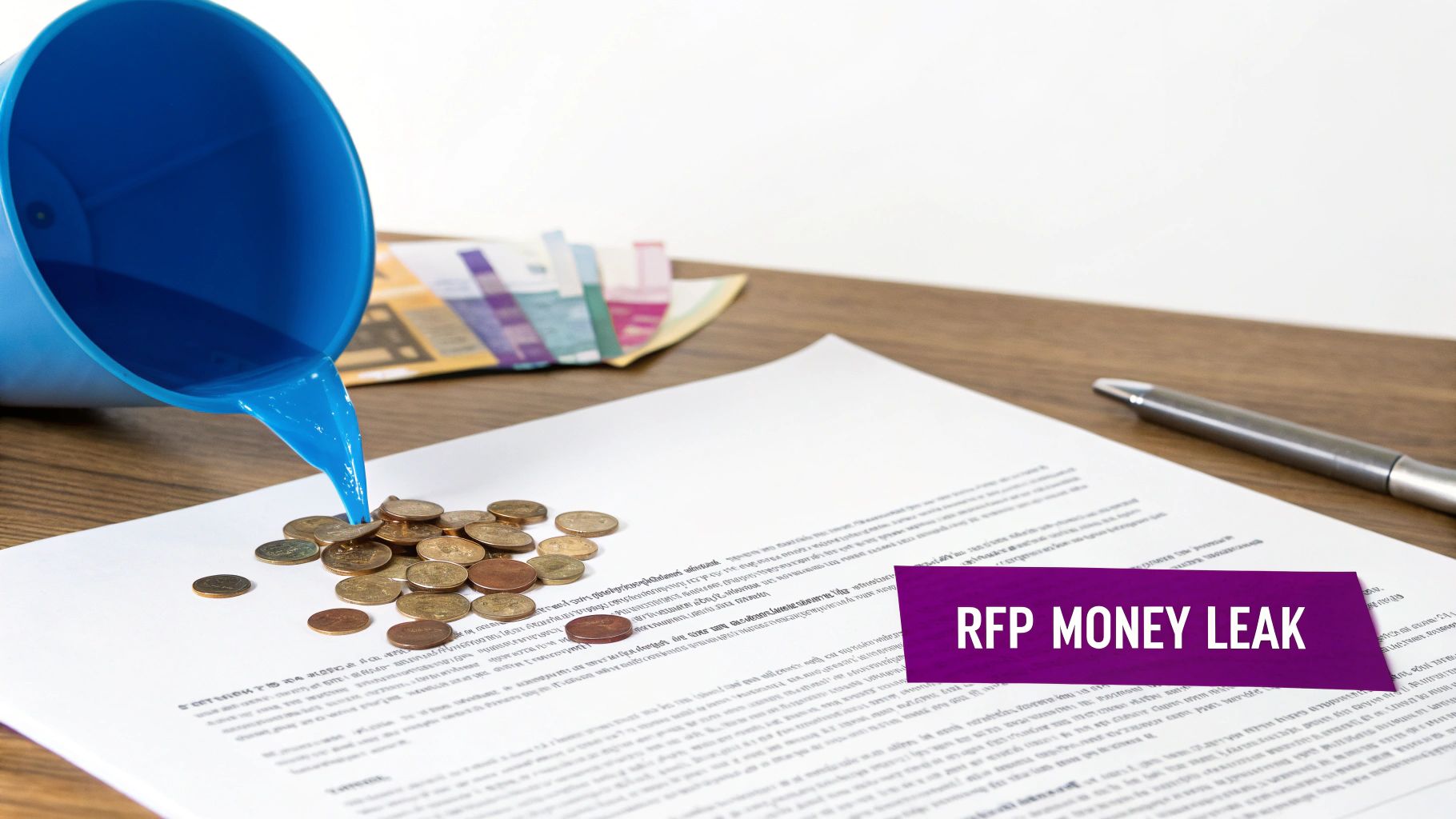 A person working on a laptop, surrounded by icons representing IT services and financial data, illustrating the connection between technology decisions and business costs.