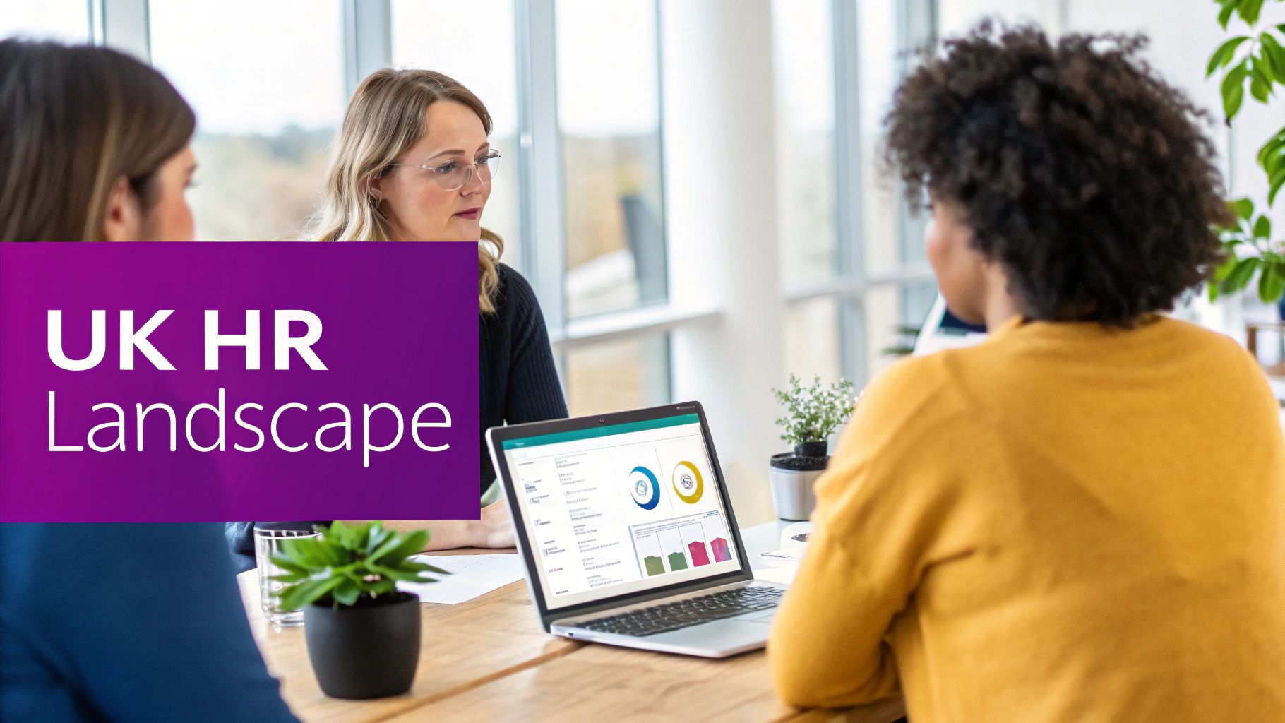 A group of professionals collaborating in a modern office setting, representing strategic HR management.