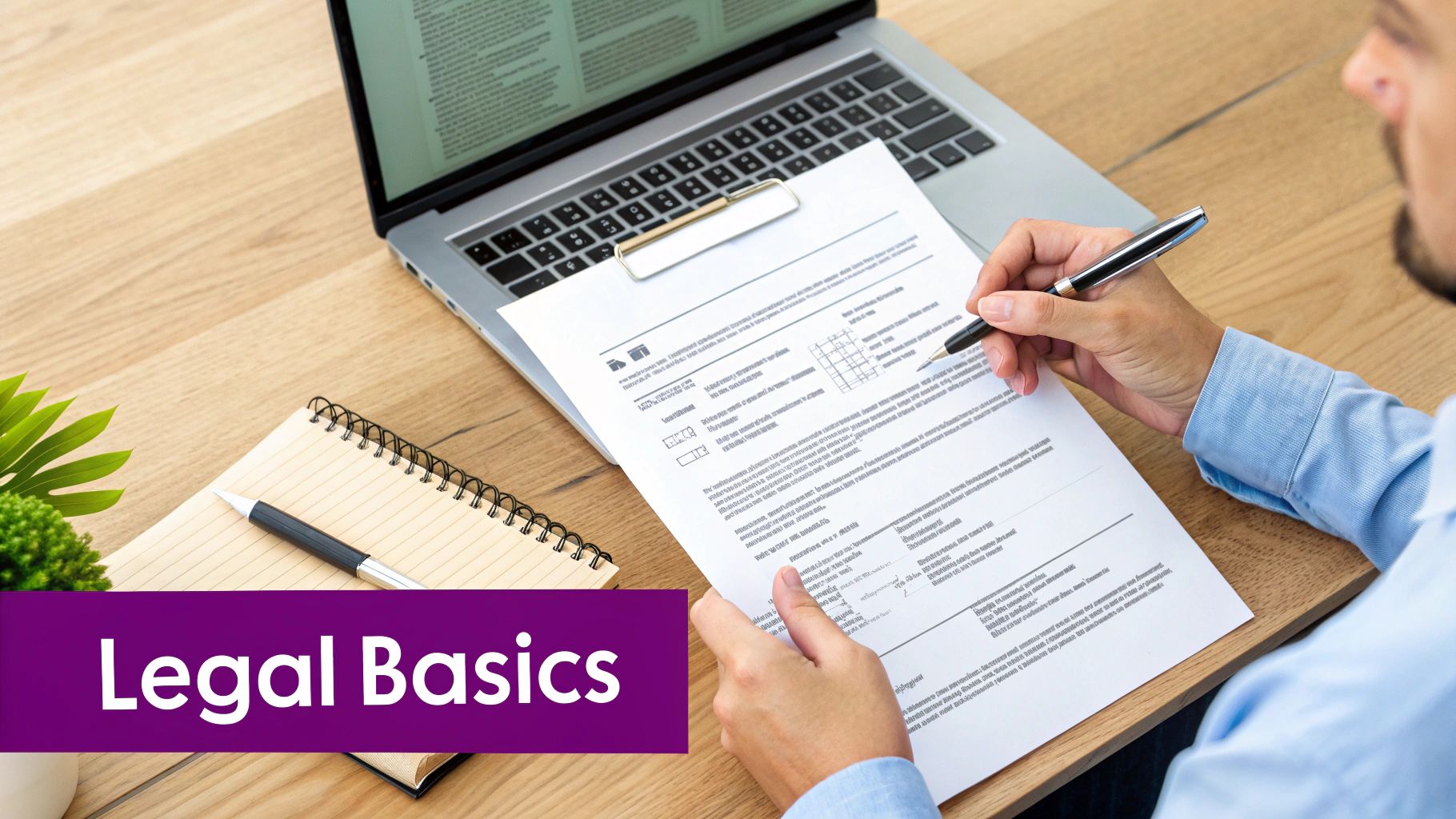 A person signing an employment contract in a well-lit office.