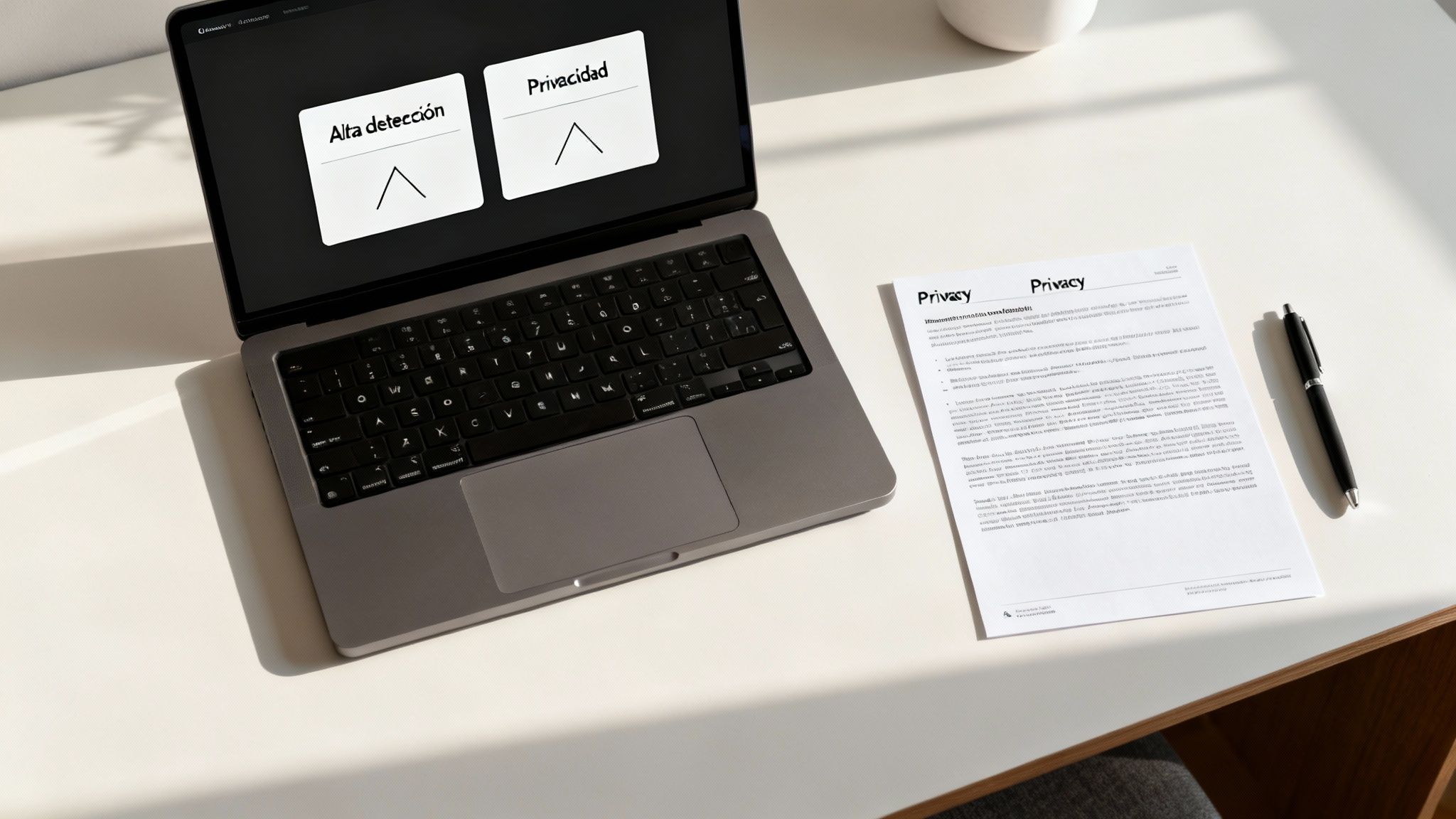 Una persona analizando los resultados de un escaneo de seguridad en una tablet.