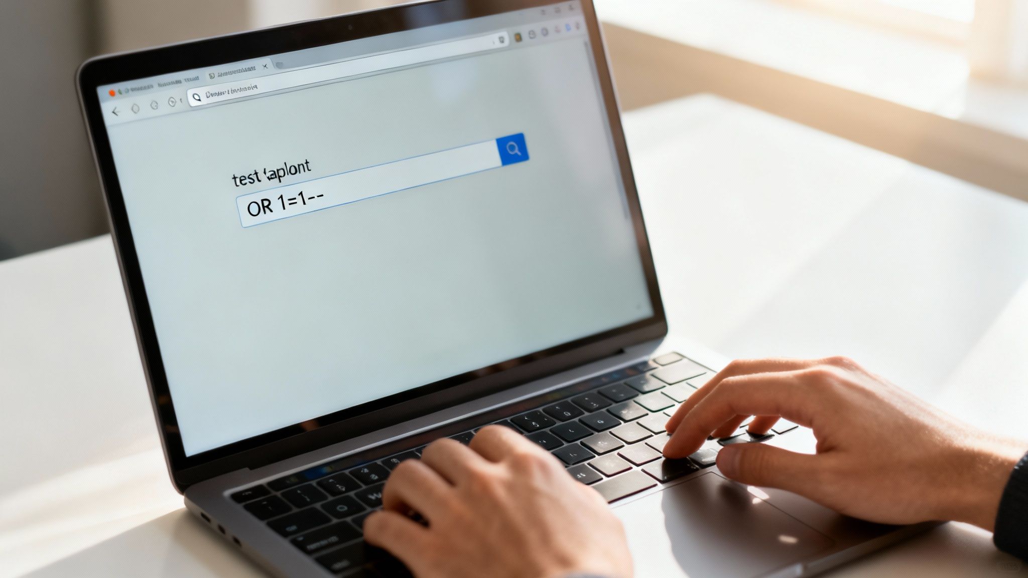 Una persona examinando código en un portátil, simbolizando la detección manual de vulnerabilidades.