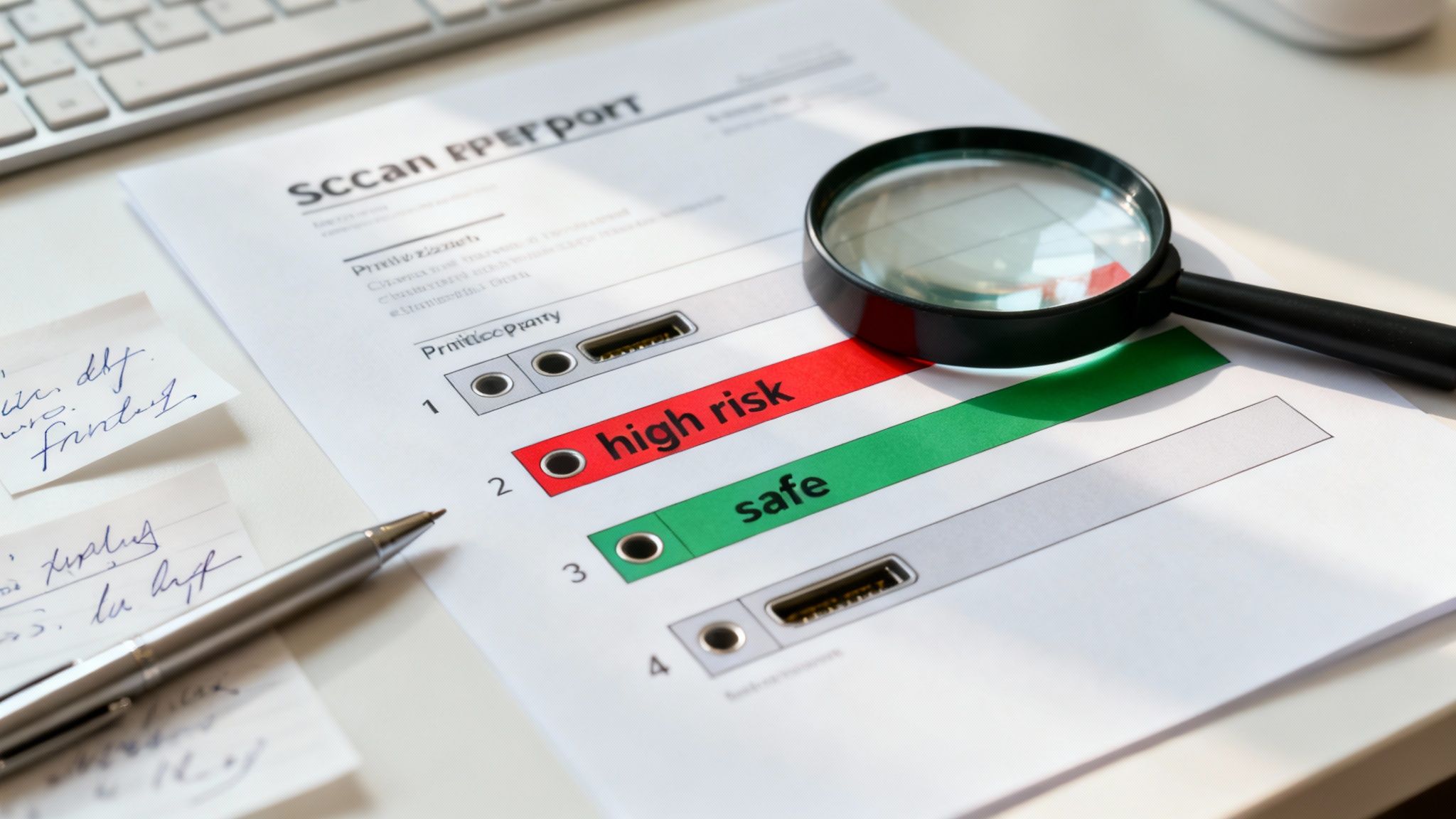 Una ilustración de un cerebro digital con líneas de código y símbolos de red, simbolizando el análisis y la interpretación de los datos del escaneo de puertos.