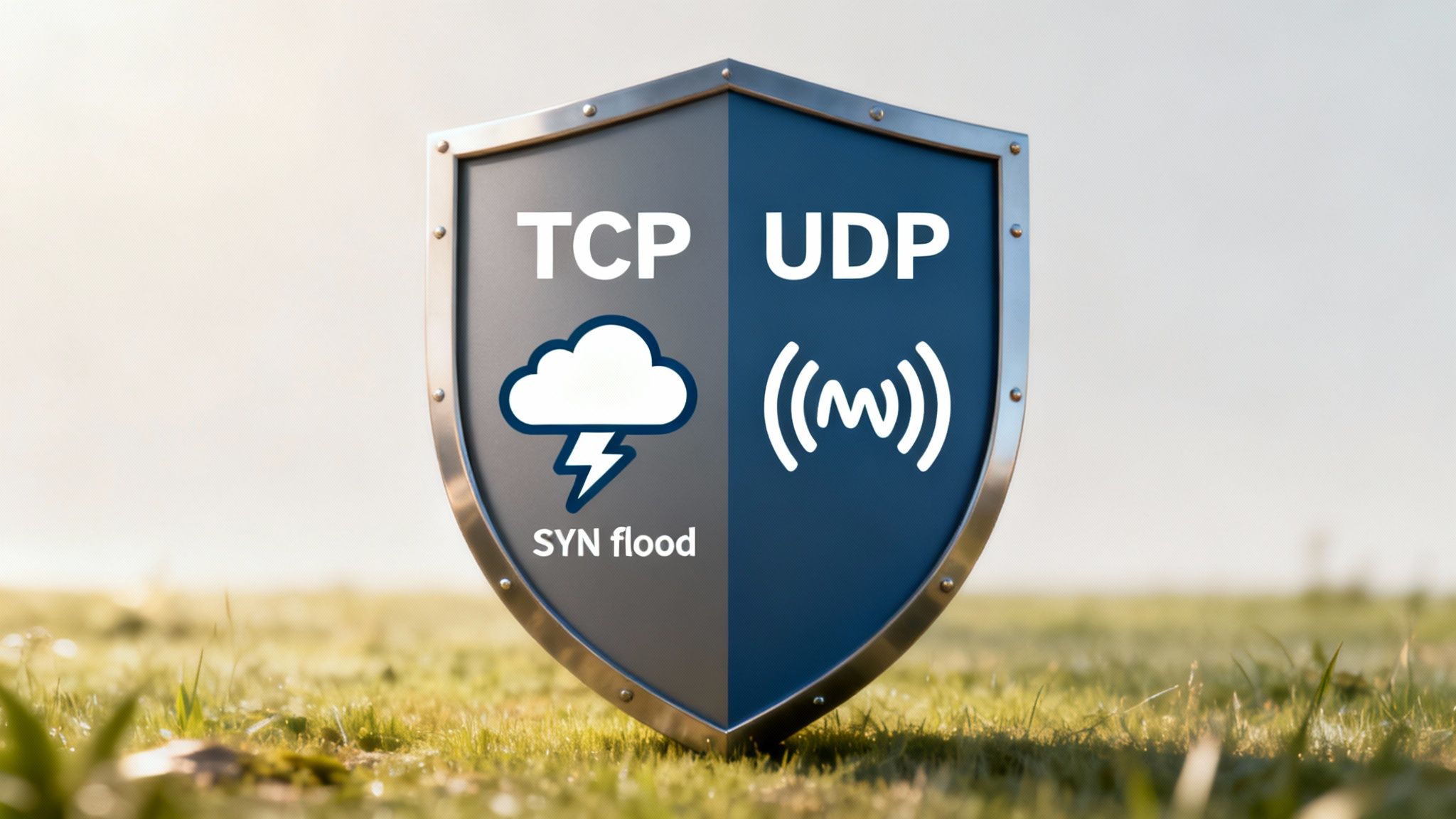 Ilustración de un escudo protegiendo datos en tránsito