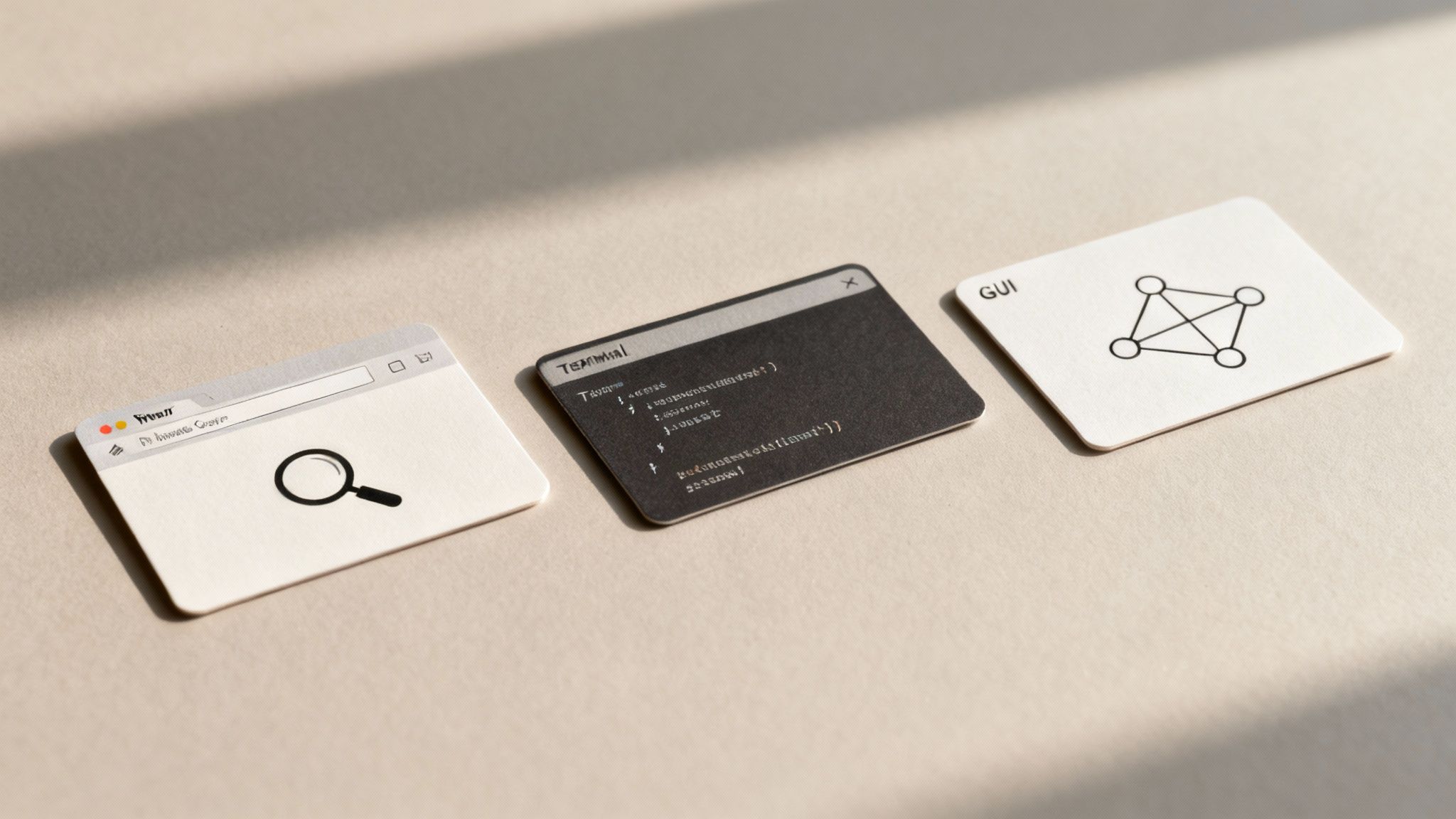 Una ilustración estilizada que muestra diferentes herramientas de escananeo de red en un panel de control.