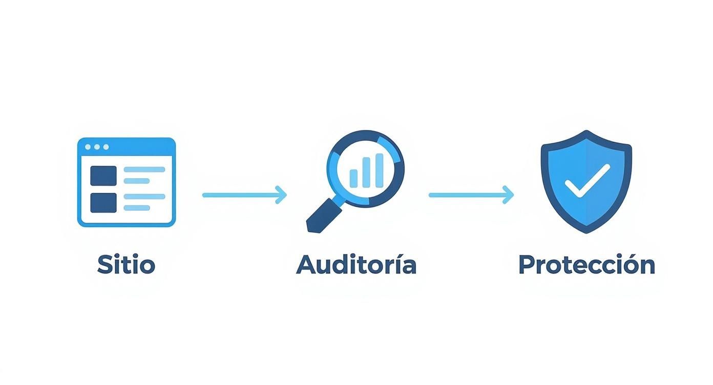 Infográfico sobre el proceso de un test de penetración web