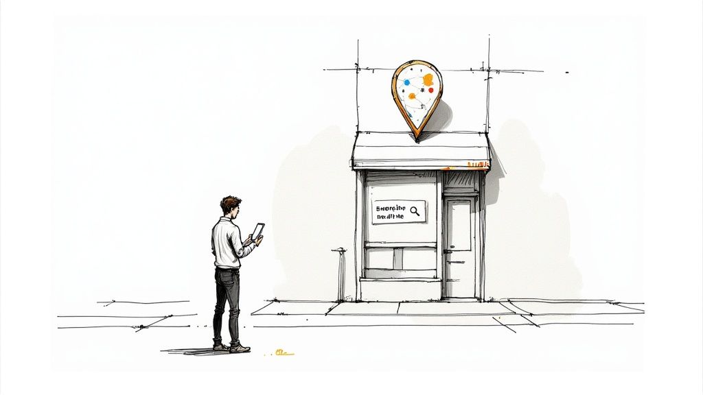 A screenshot of the Google search results page showing the "Local Pack" map with three business listings.