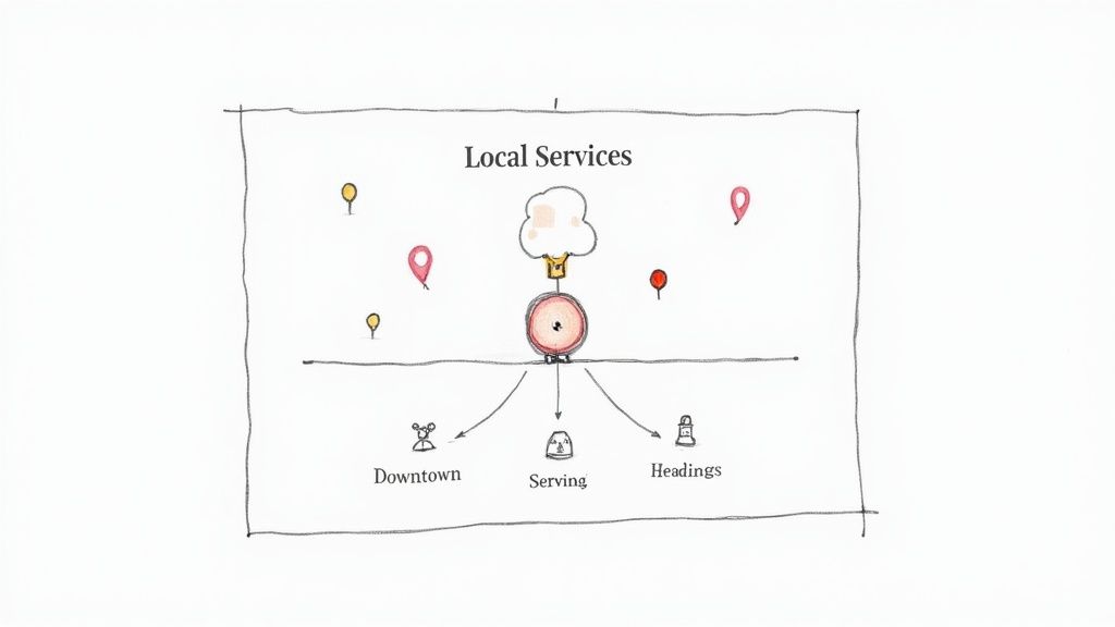 A person working on a laptop with a website design on the screen