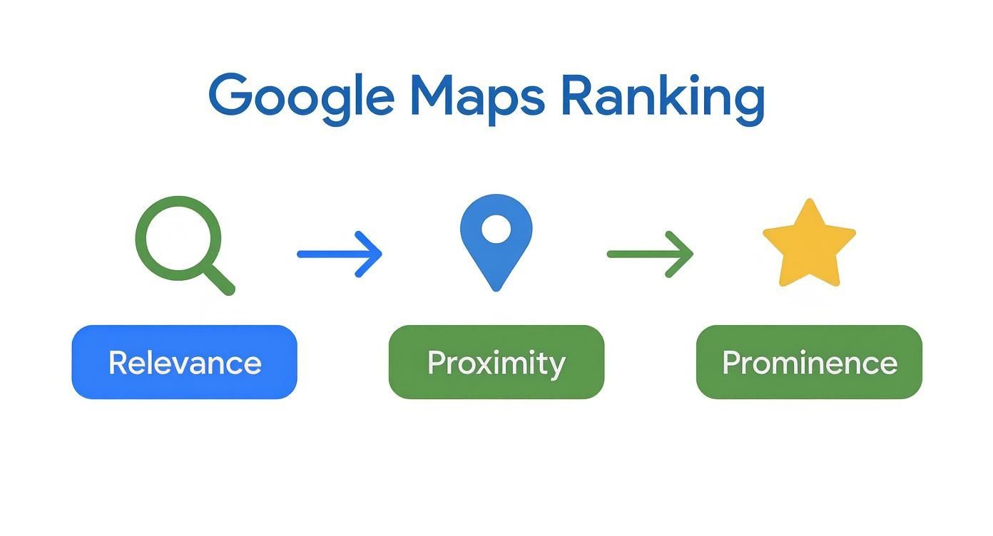 Infographic about how to rank higher in google maps