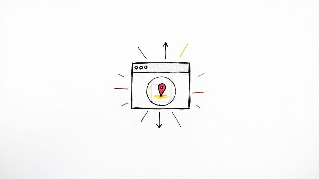 A laptop screen showing a website's location page with an embedded map and business details