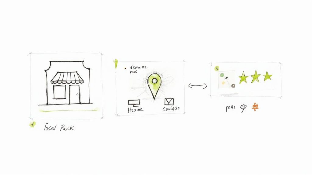 A close-up of a smartphone screen showing a Google Maps search for a local dispensary.