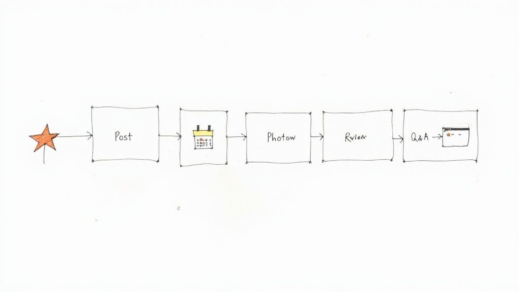 A customer using their smartphone to interact with a Google Business Profile