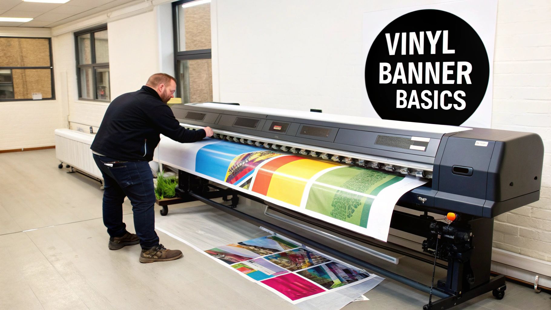 Vinyl banners in production