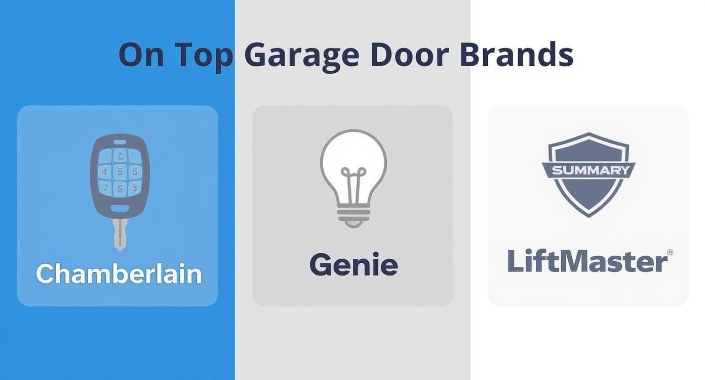Infographic about best garage door opener brands
