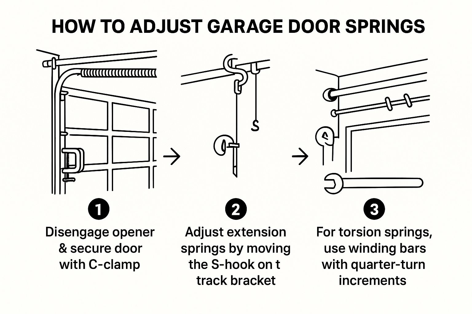 Infographic about how to balance a garage door