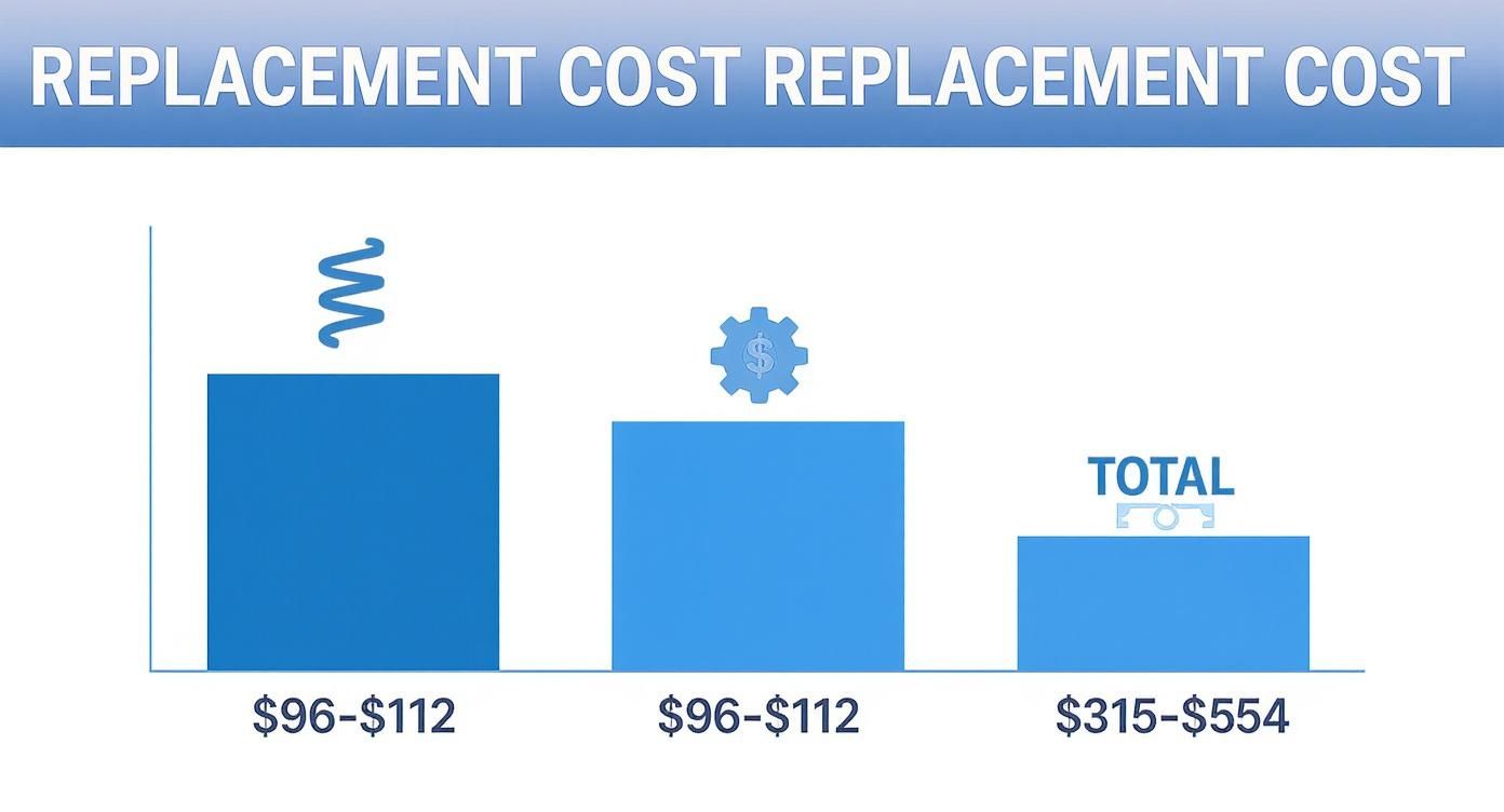 Infographic about garage door spring replacement cost