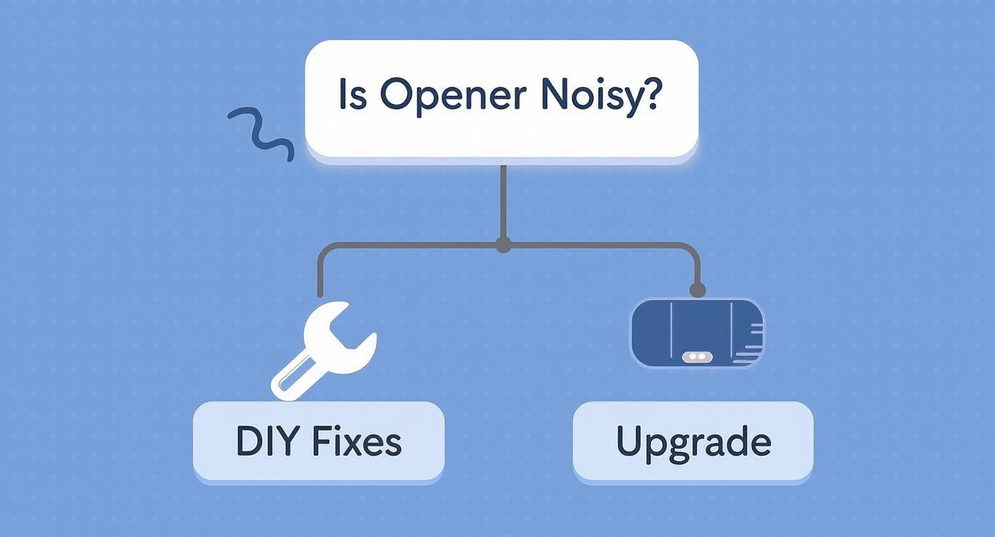Infographic about how to fix a noisy garage door