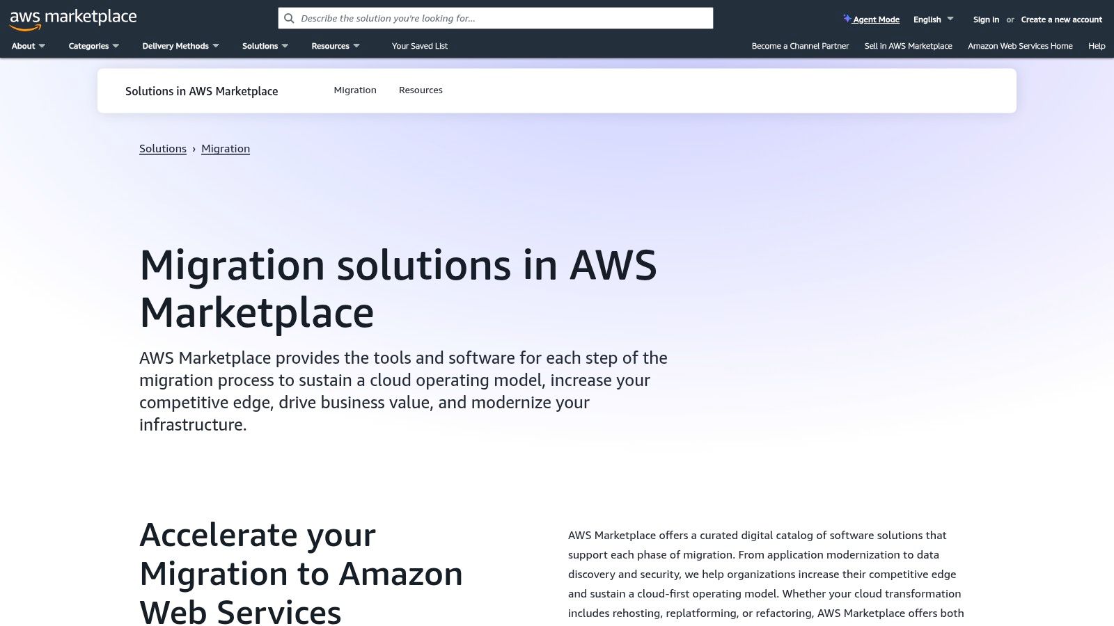 AWS Marketplace – Migration Solutions