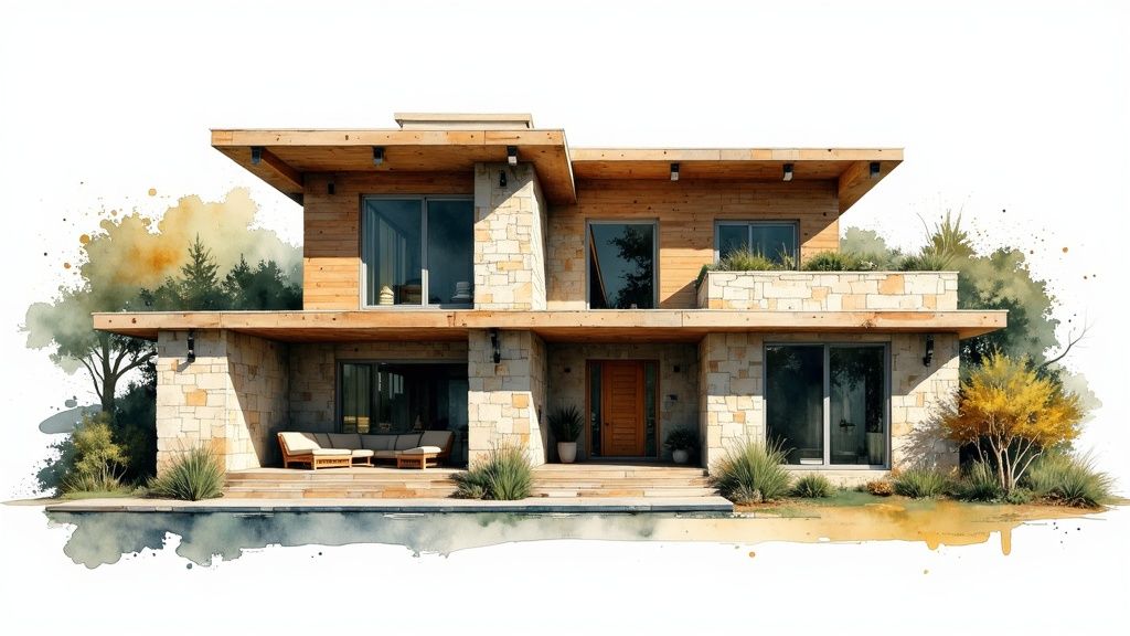 Natural Stone and Wood Fusion