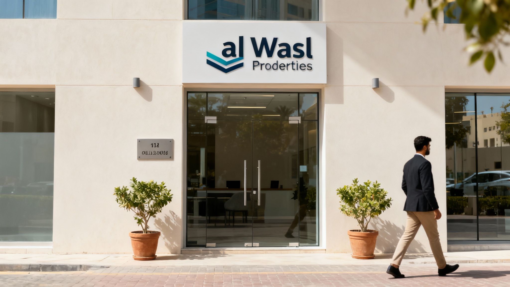 A modern, tall skyscraper in Dubai representing the Al Wasl properties office