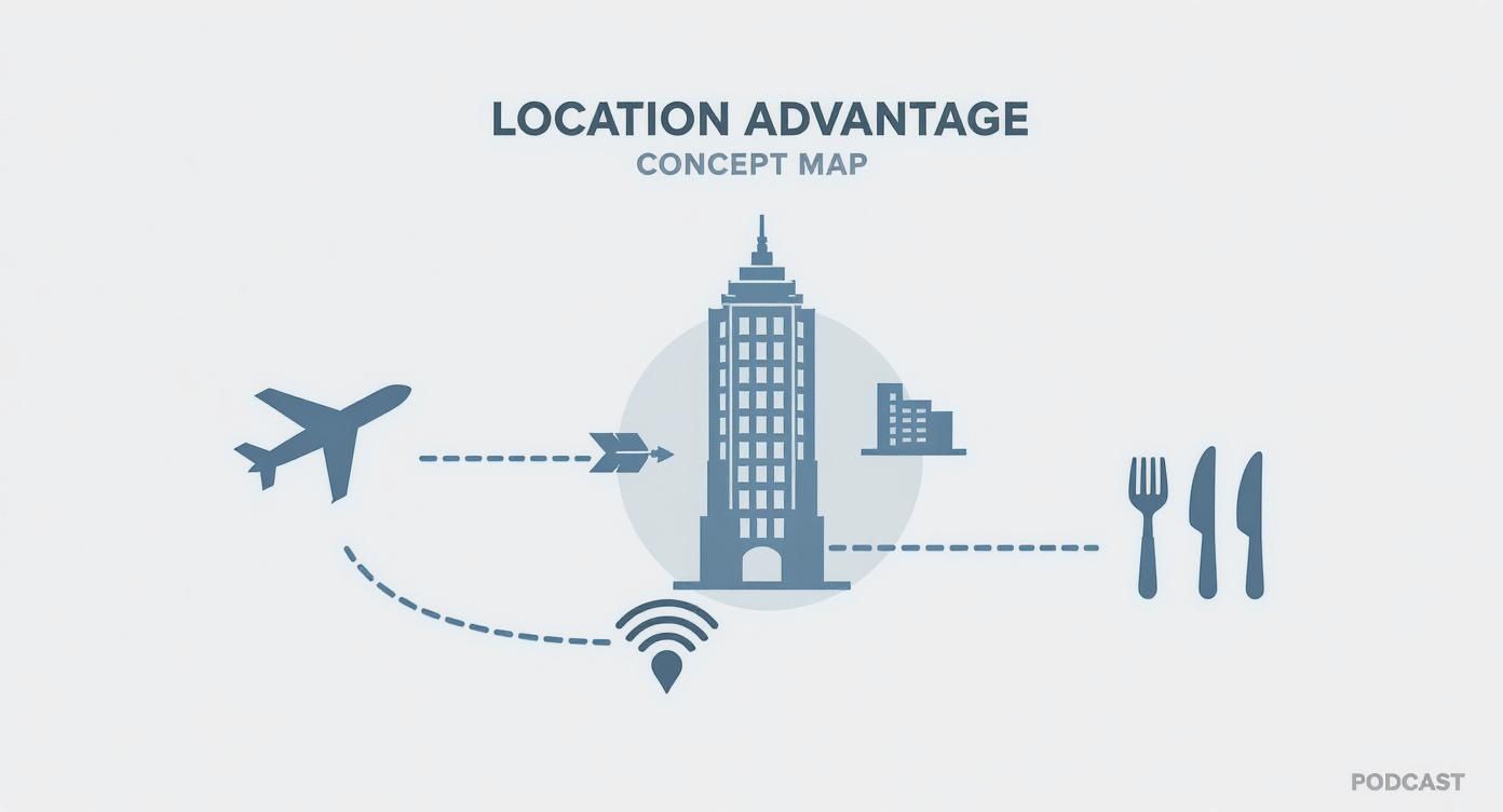 Infographic about business central tower a dubai media city