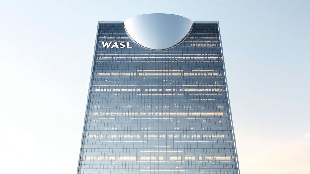 A rendering of the Wasl Tower's twisting design against the Dubai skyline