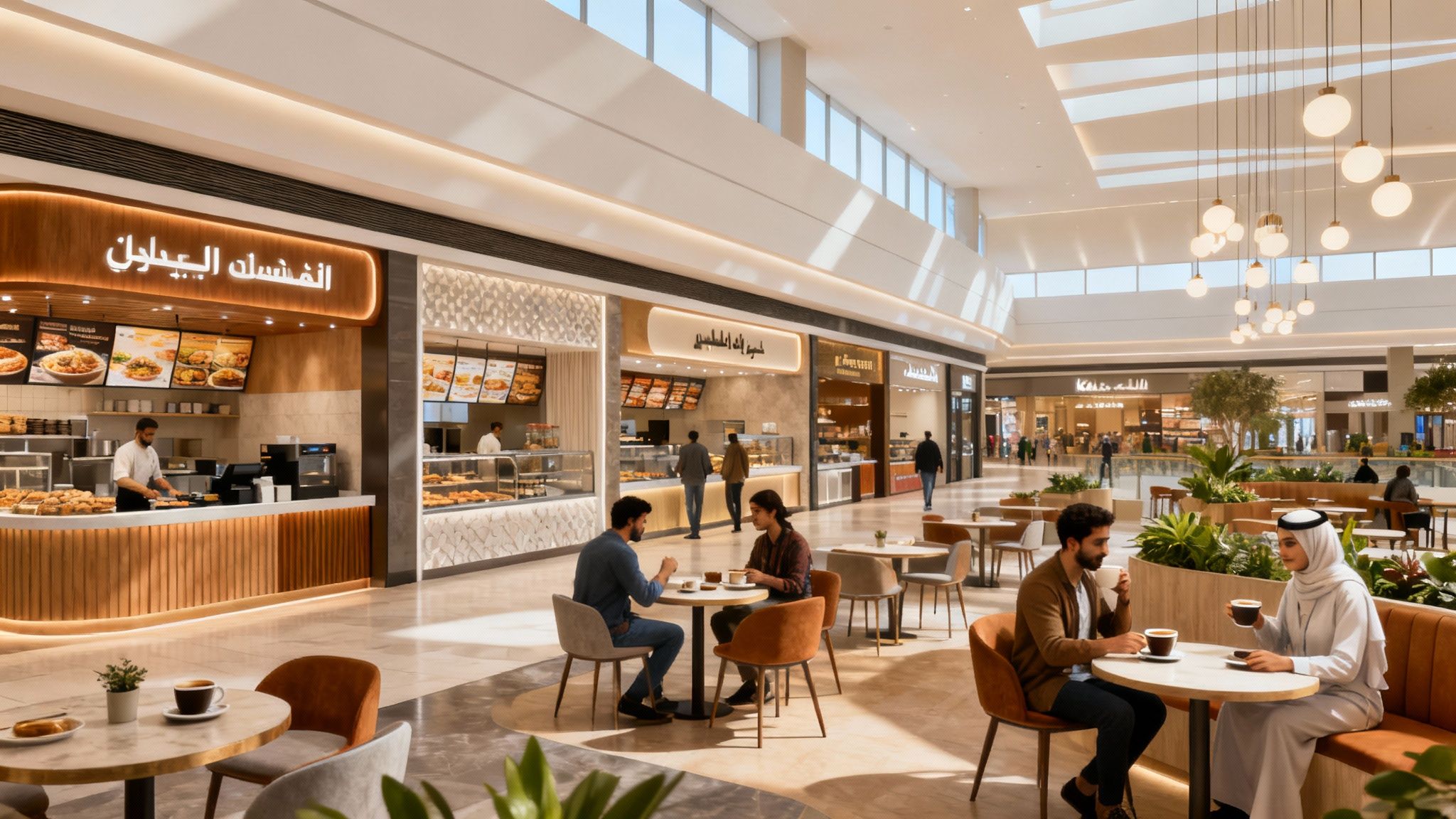 A delicious spread of food available at Khalifa City Mall