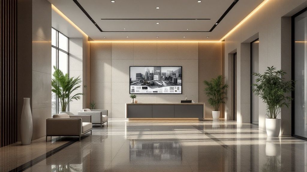 Architectural blueprint being reviewed by engineers