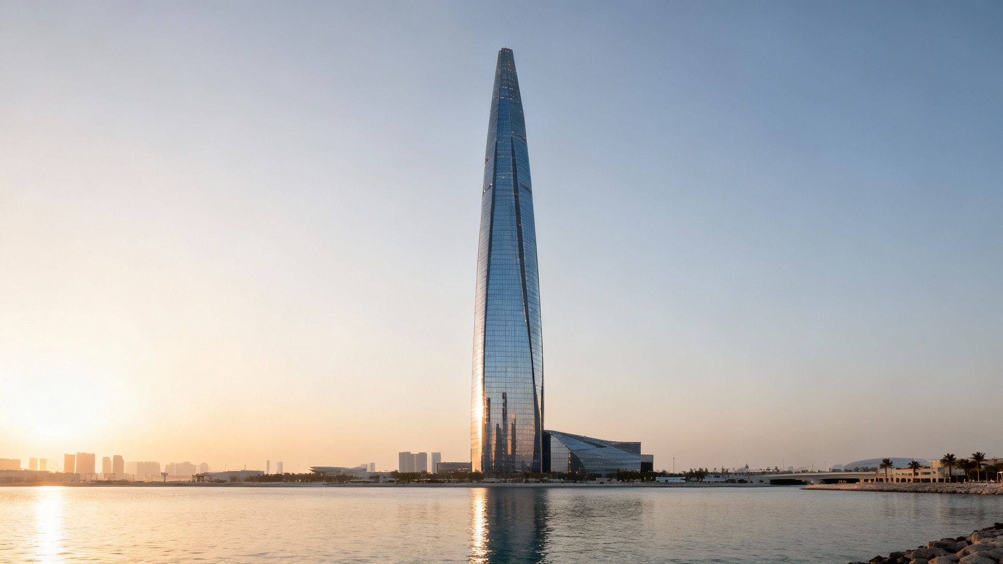 View of the Hydra Tower in Abu Dhabi's City of Lights district