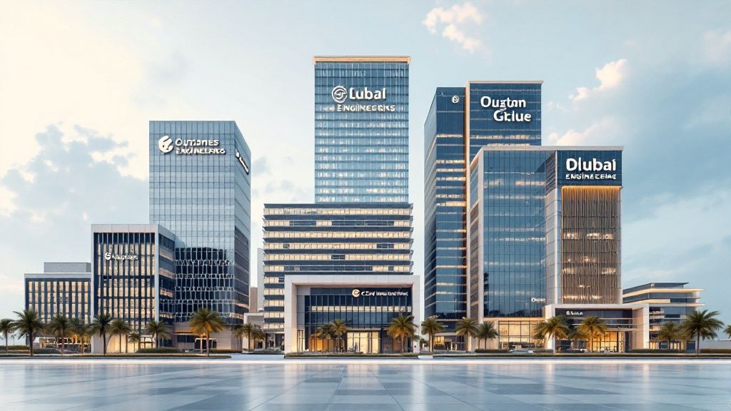 An architect from Freeline Engineering Consultants discussing project details in Dubai