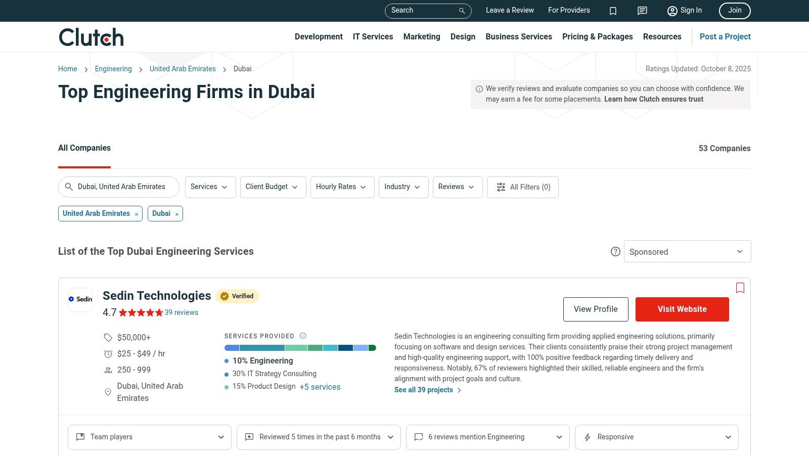 Clutch – Top Engineering Firms in Dubai