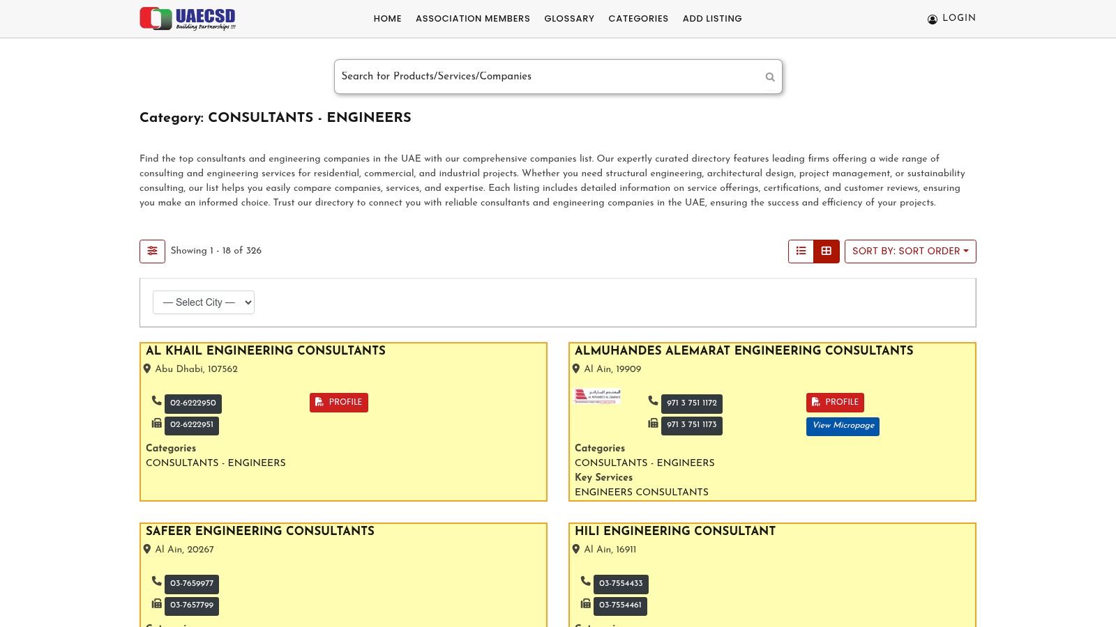 UAECSD – UAE Contractors Association Directory