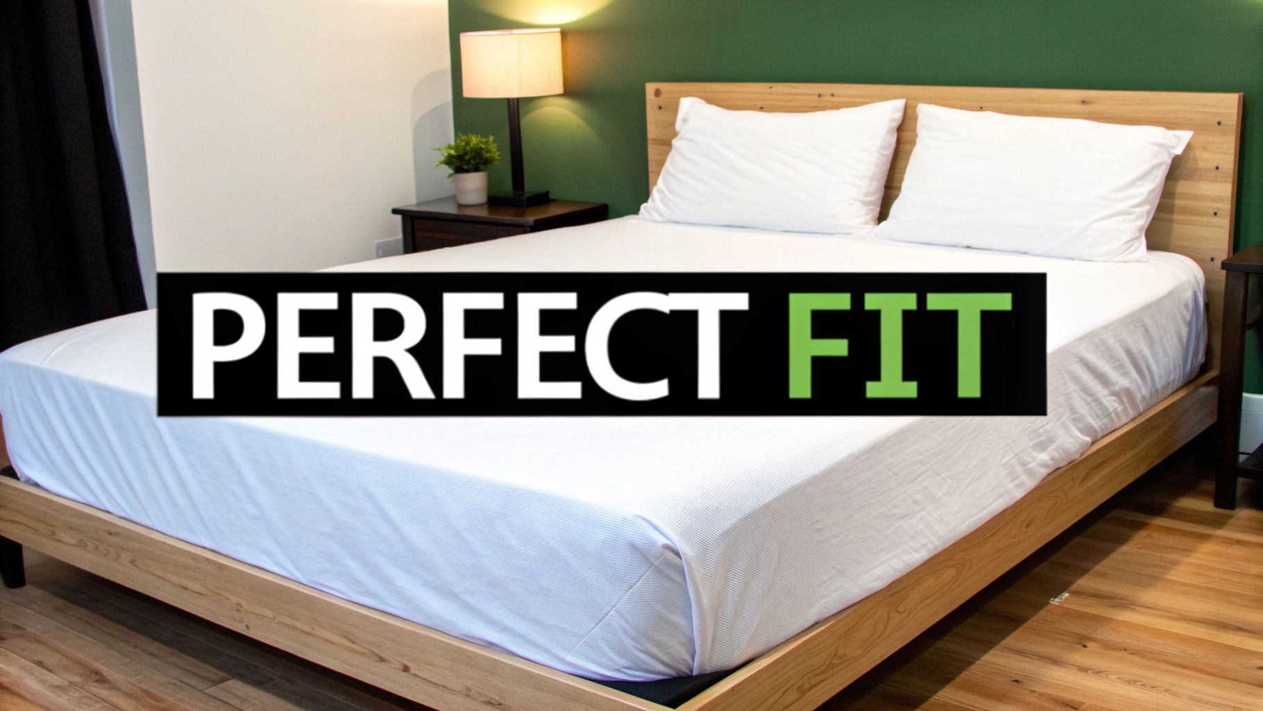 A neatly made bed with a super king sheets set, showcasing the fitted sheet, flat sheet, and pillows.