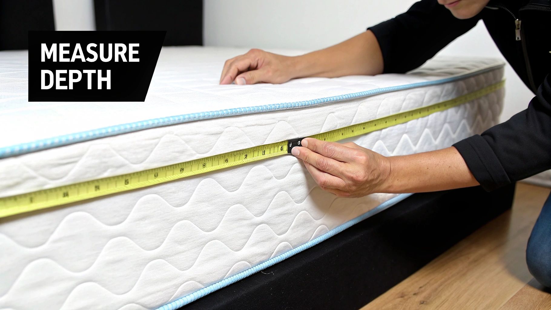 A neatly made bed with perfectly tucked sheets, highlighting the different layers.