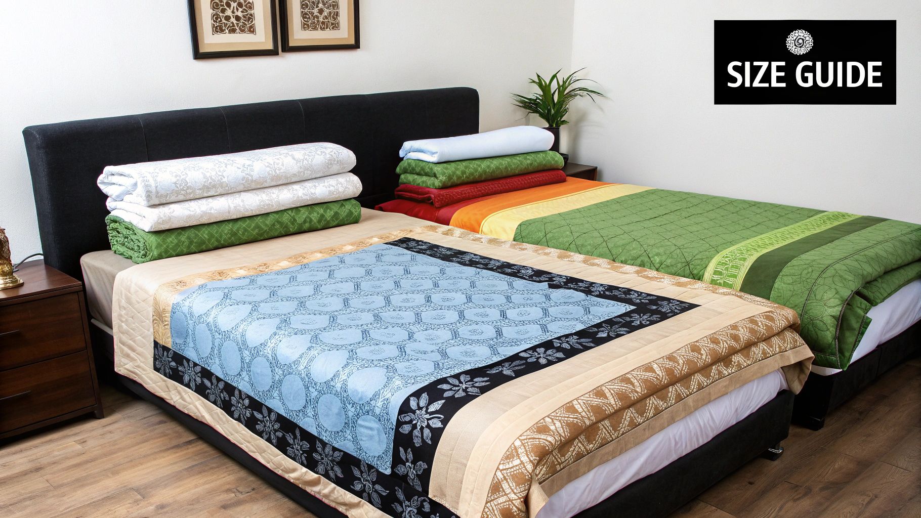 A neatly made bed with a white duvet cover, showcasing a perfect fit and elegant drape.