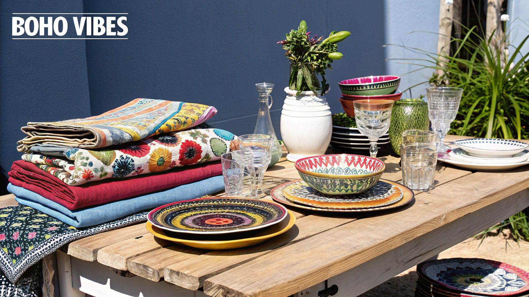Bohemian Eclectic Table Setting