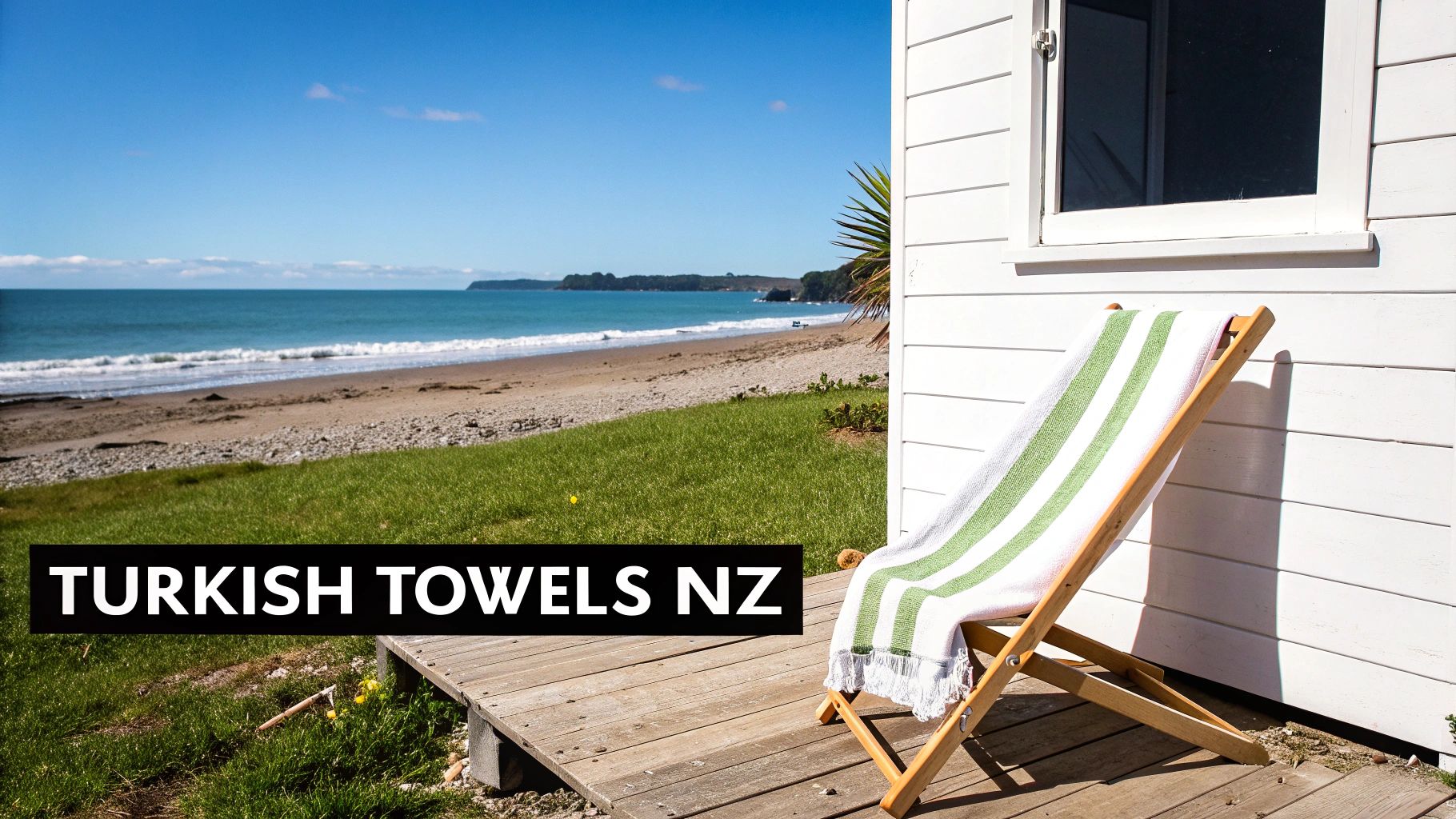 Turkish towels on a Kiwi beach