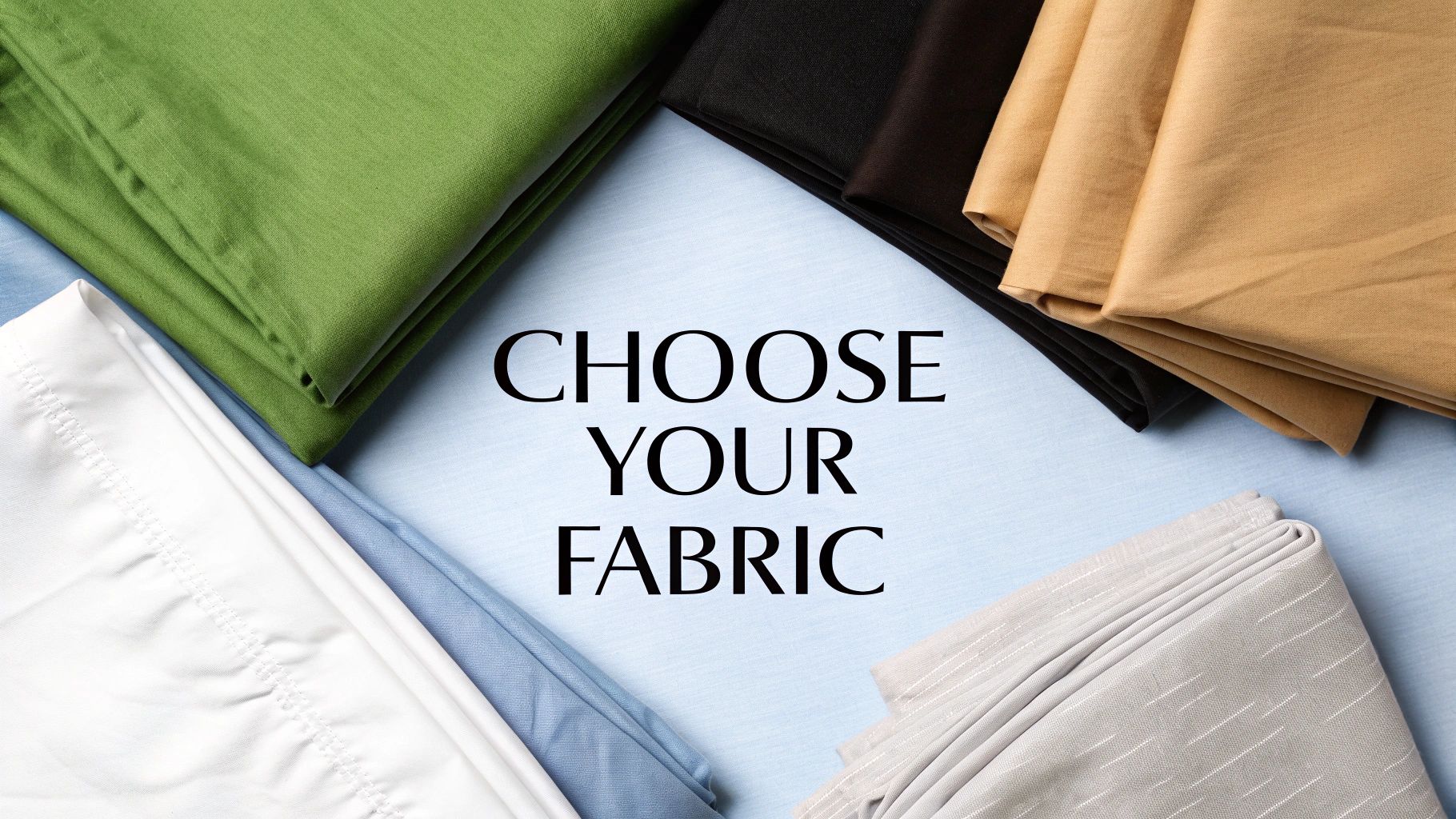 Close-up of different fabric textures for king size fitted bed sheets