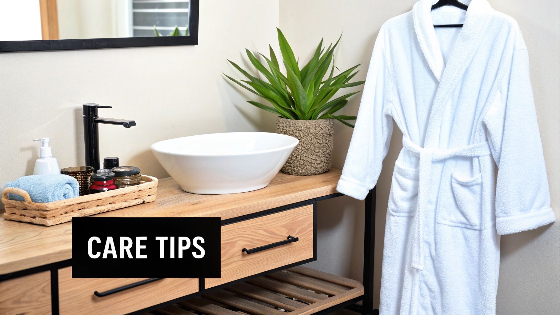 Woman carefully folding a clean dressing gown