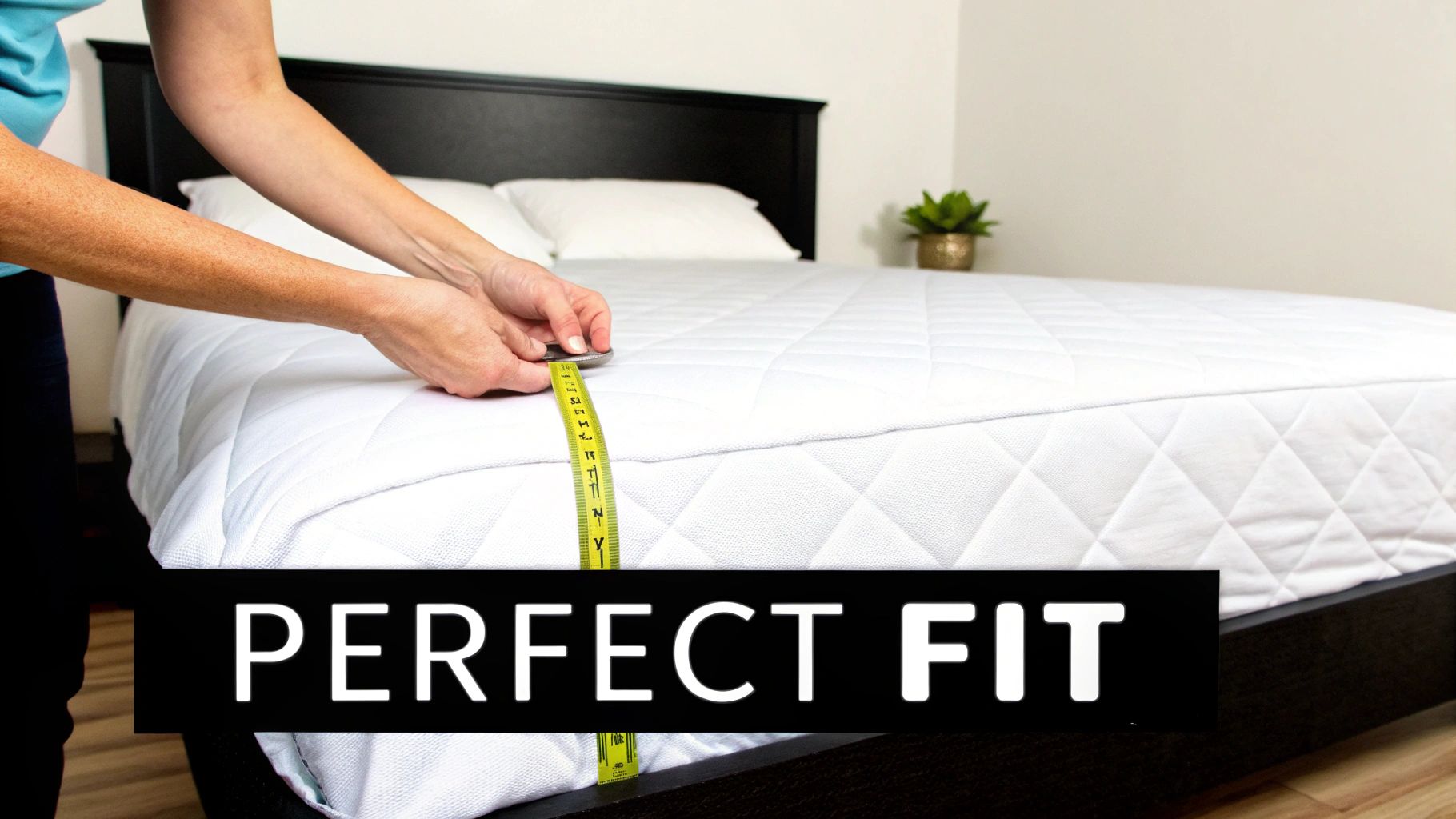 A perfectly made bed with a neatly fitting king duvet cover