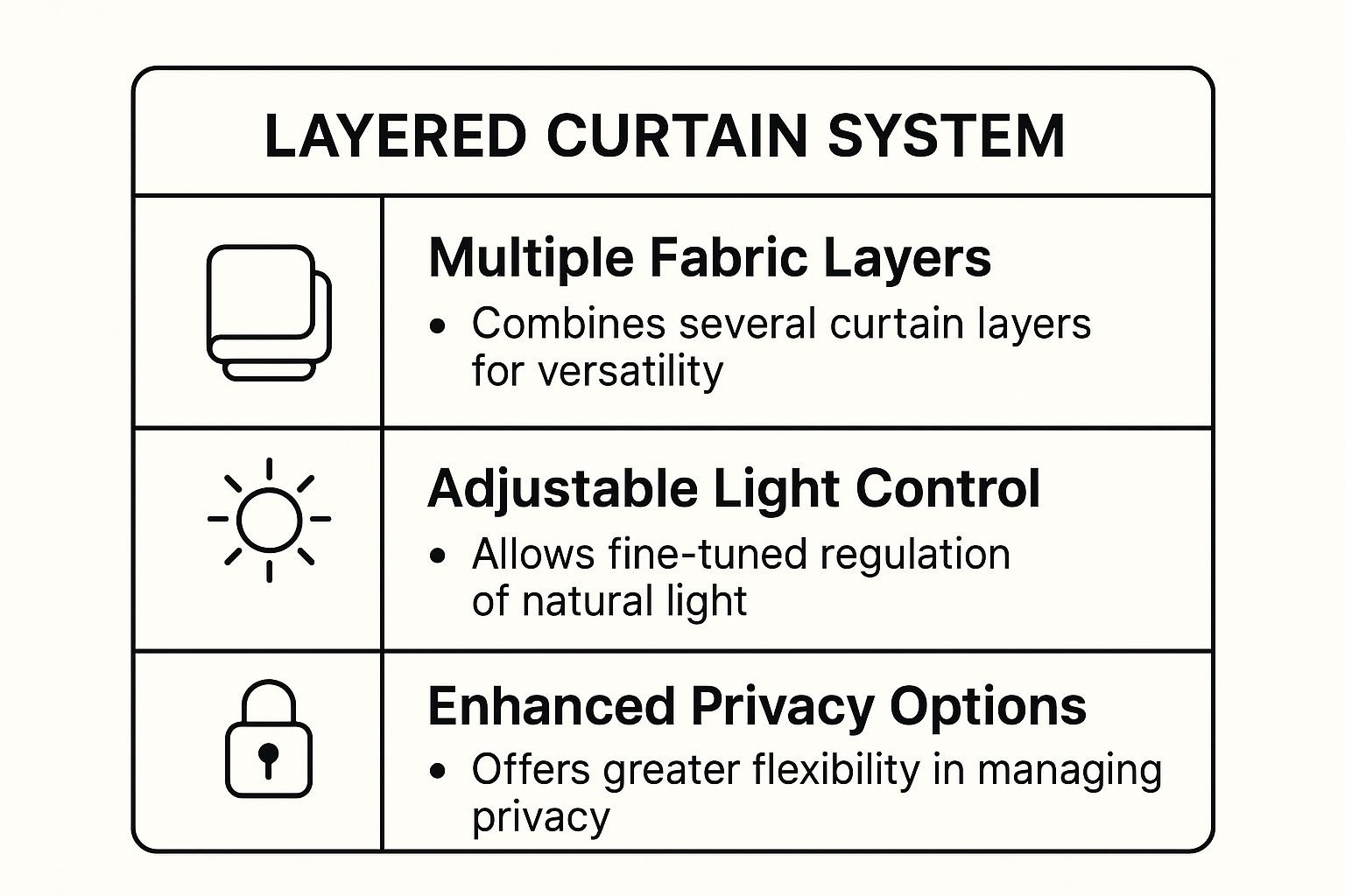 Infographic showing key data about The Versatile Layered Curtain System