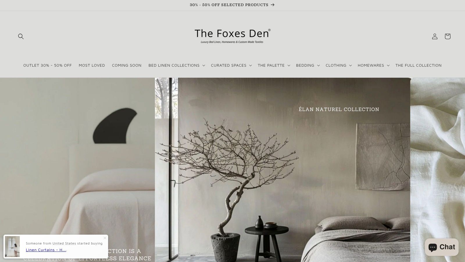 A beautifully styled bed featuring luxurious, soft-toned linen from The Foxes Den, creating a serene and inviting atmosphere.