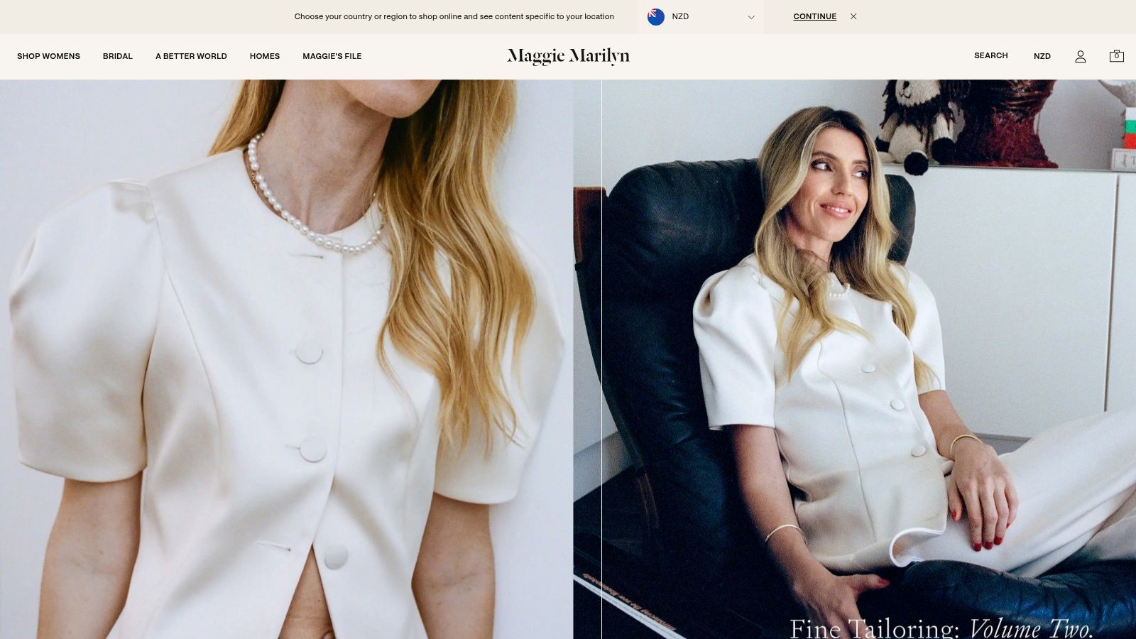 Maggie Marilyn website featuring vibrant and elegant sustainable designs