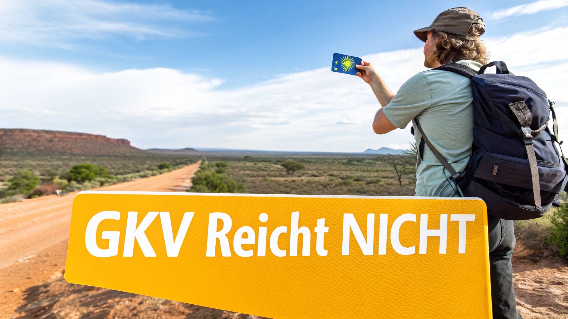Eine junge Frau packt ihren Rucksack für eine Work-and-Travel-Reise, während im Hintergrund eine Weltkarte hängt.