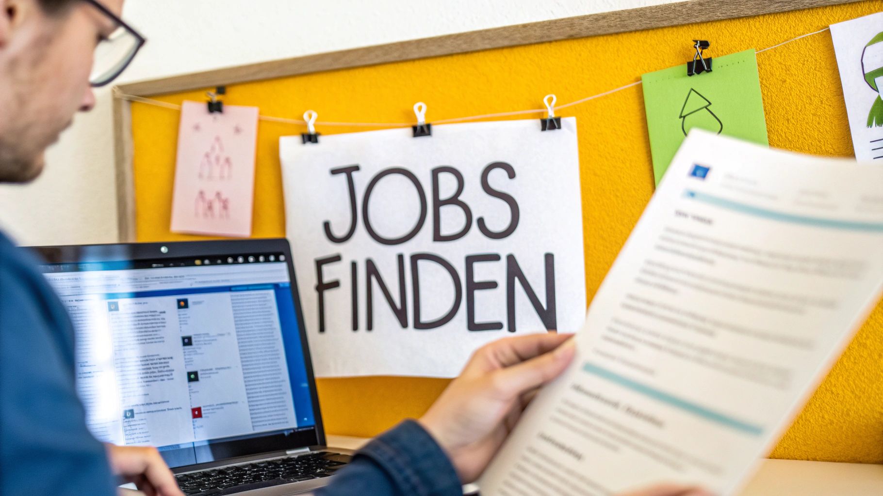 Eine Person blickt auf ein Smartphone mit Jobangeboten in einem Hostel in Australien