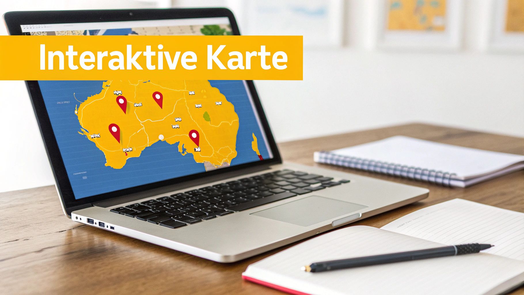 Eine detaillierte Karte von Australien, auf der verschiedene Sehenswürdigkeiten und Städte markiert sind.
