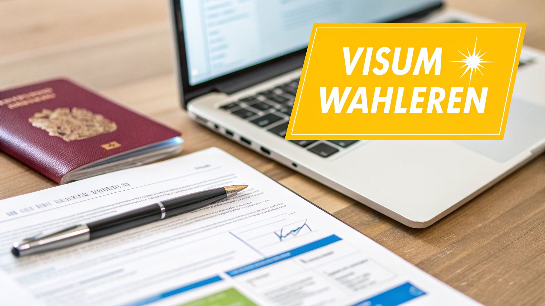 Ein australischer Pass mit Visumstempel liegt auf einer Landkarte von Australien