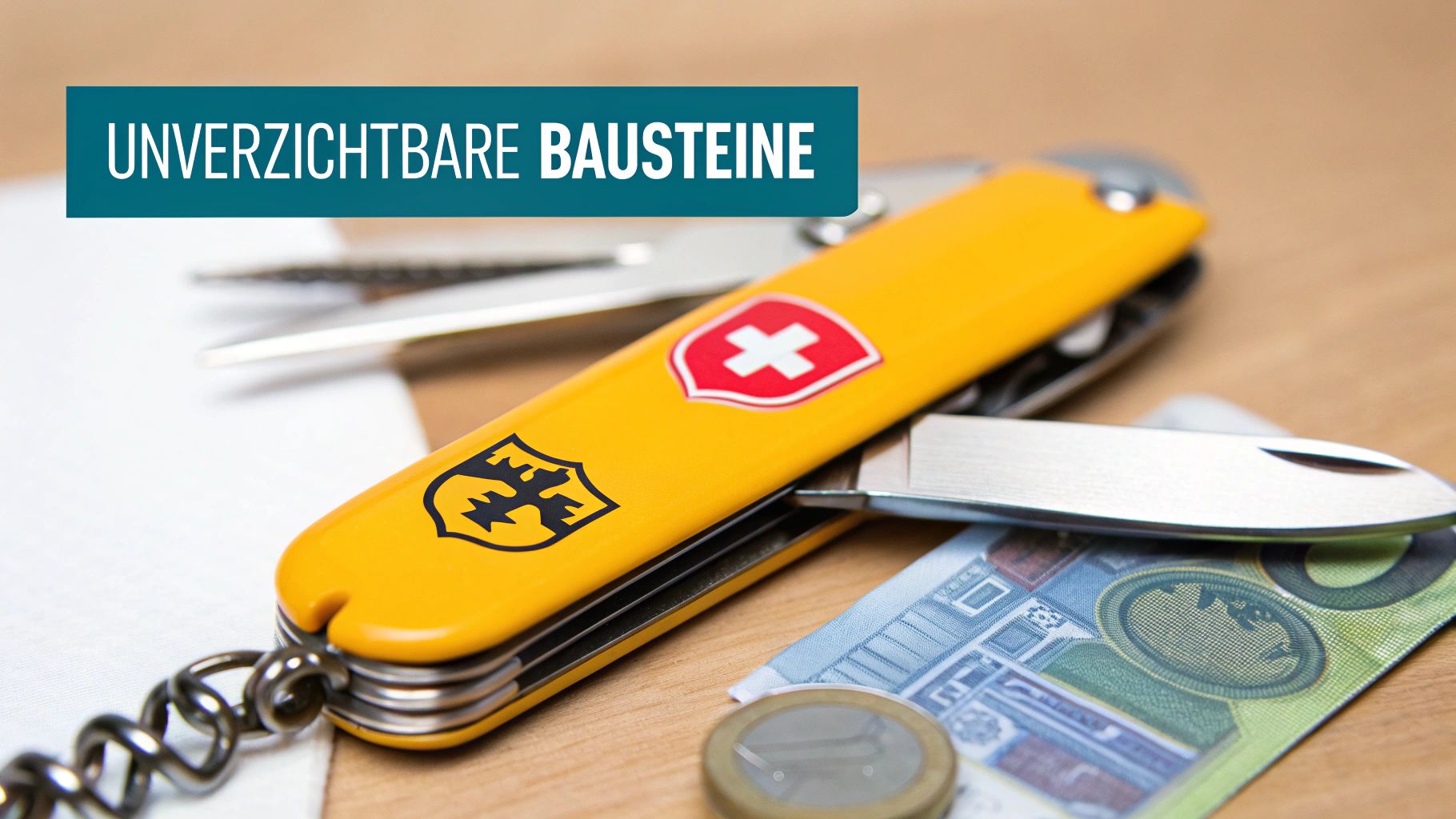 Ein Kompass liegt auf einer Landkarte neben einem Notizbuch und einem Stift, was die sorgfältige Planung einer Reise symbolisiert.