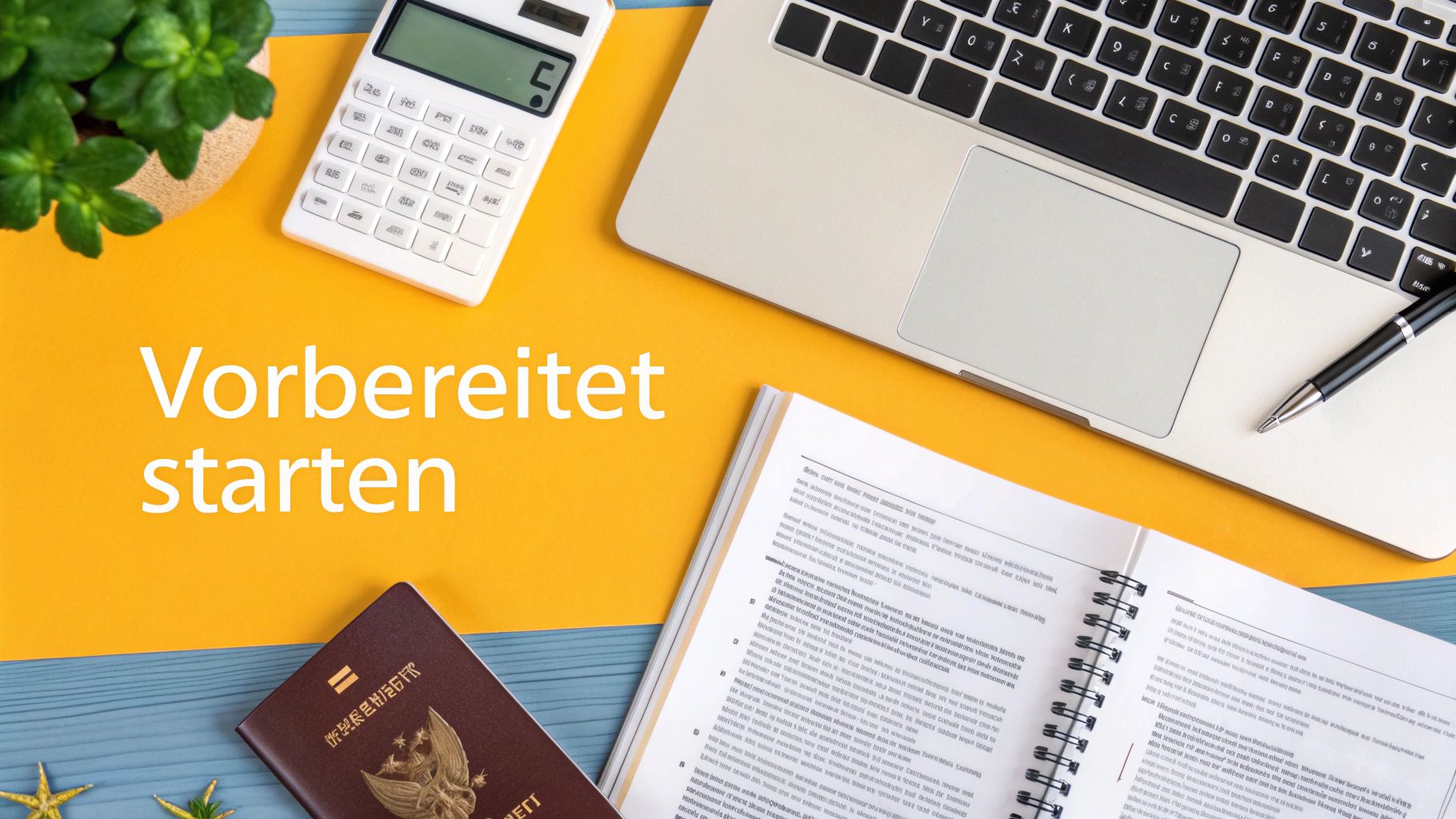 Eine Person füllt am Schreibtisch Dokumente für ein Visum aus