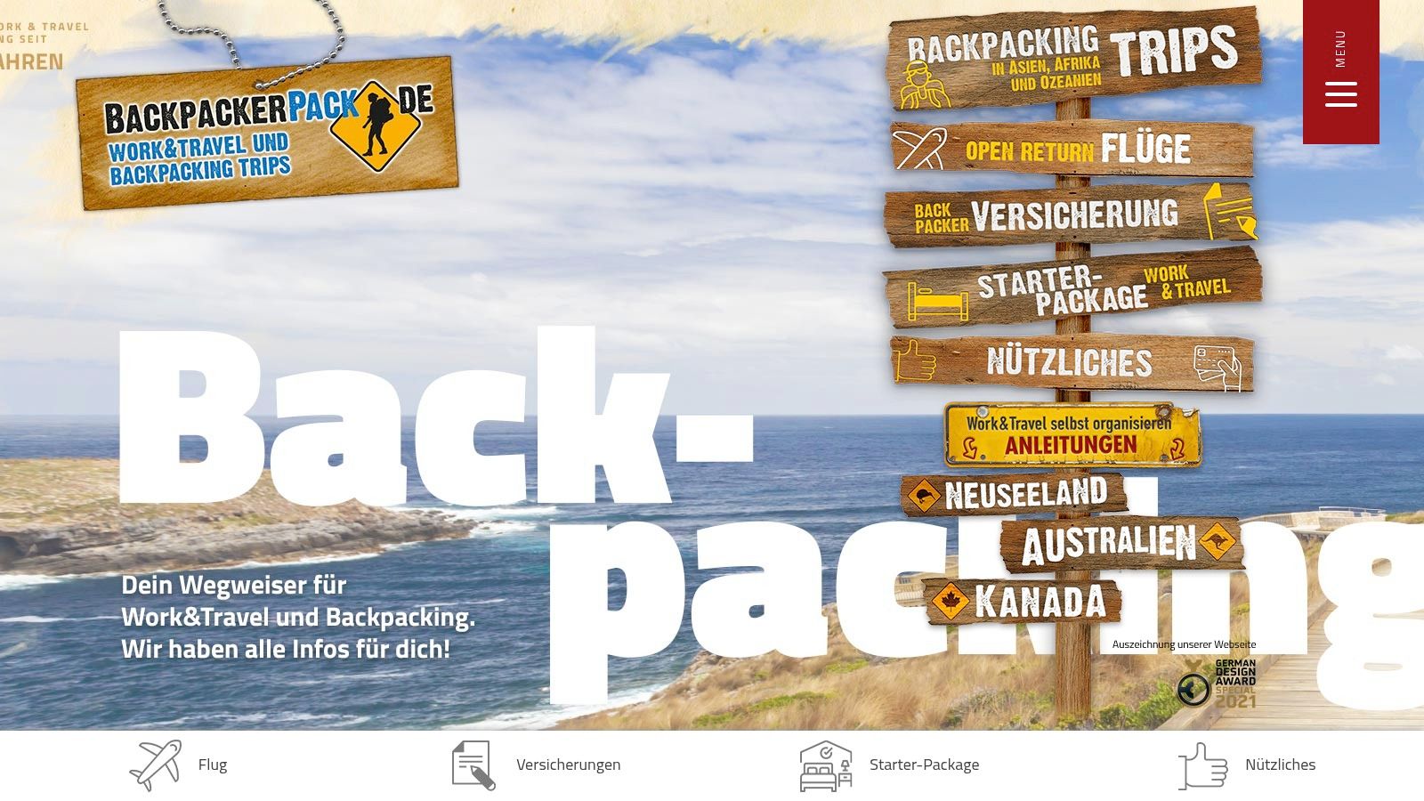 BackpackerPack – Selbstorganisations‑Portal mit Buchungsservices